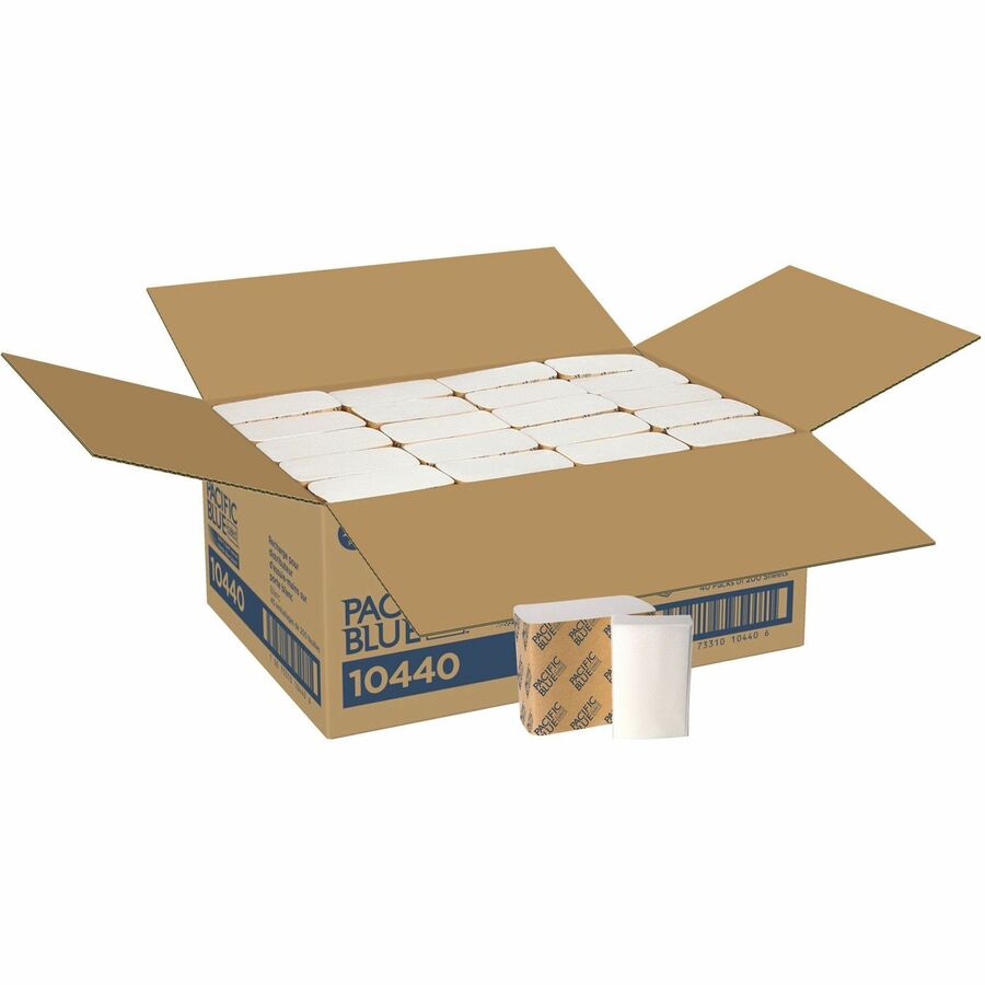 4" Width x 10" Length - White - 200/Pack - 40 / Carton