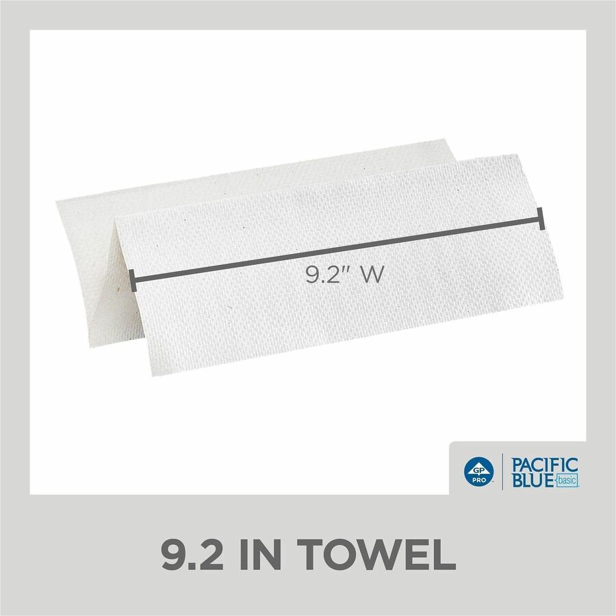 9.40" Width x 9.20" Length - White - 250/Pack - 16 / Carton