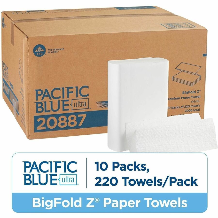 1 Ply - 10.40" Width x 10.80" Length - White - 220/Pack - 12 / Carton