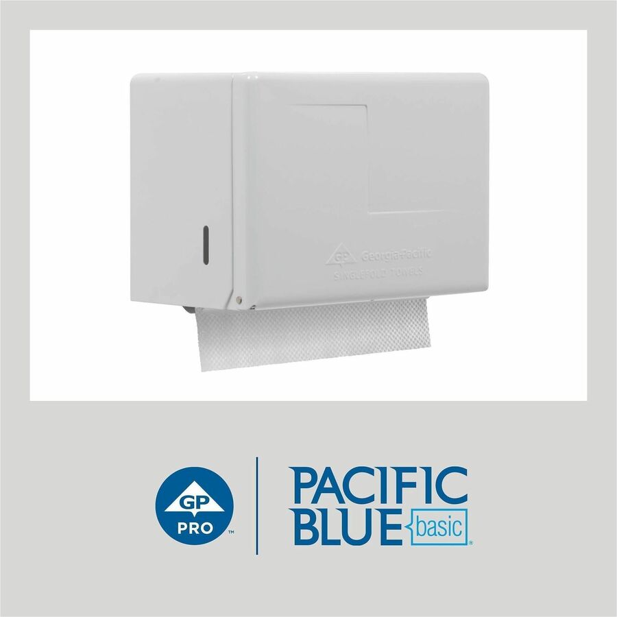 Pacific Blue Basic S-Fold Recycled Paper Towels - 9.25" Width x 10.25" Length - White - 250/Pack - 16 / Carton