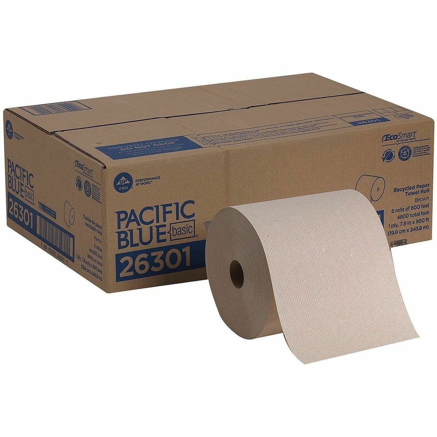 1 Ply - 7.87" Width x 800 ft Length - Brown - 6 / Carton