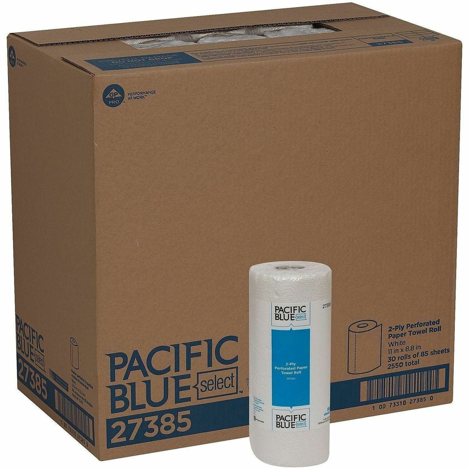Pacific Blue Select Perforated Paper Towel Roll - 2 Ply - 8.80" Width x 11" Length - 85 Sheets/Roll - White - 1 Roll