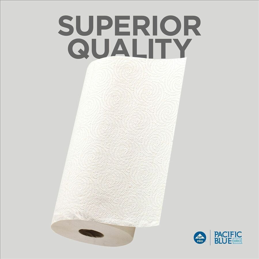 Pacific Blue Select Perforated Paper Towel Roll - 2 Ply - 8.80" Width x 11" Length - 250 Sheets/Roll - White - 12 / Carton