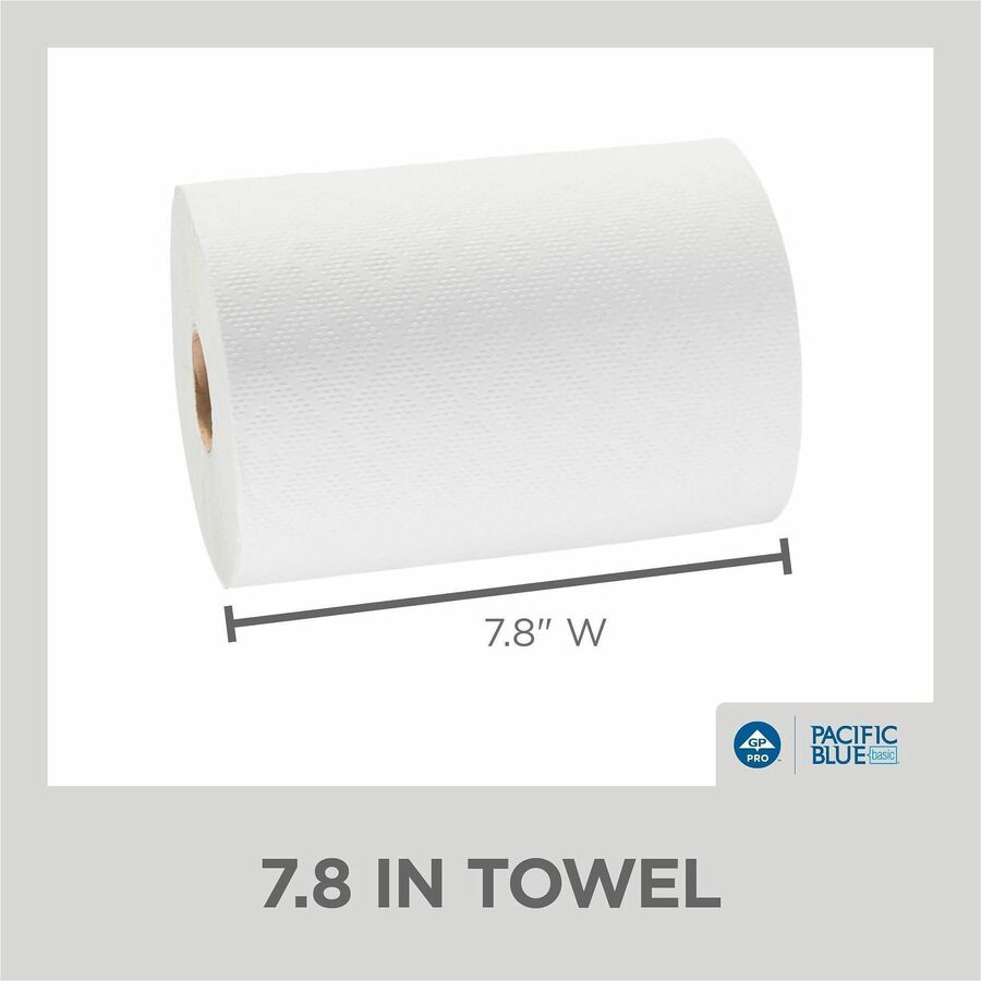 1 Ply - 7.87" Width x 350 ft Length - White - 12 / Carton
