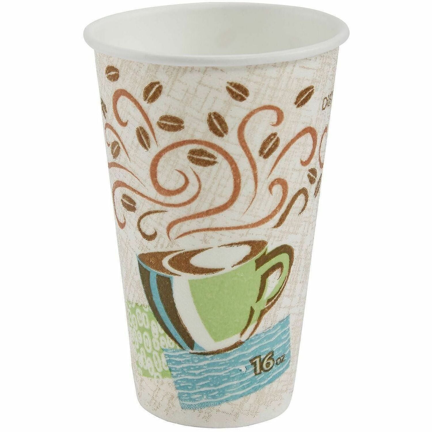 Dixie PerfecTouch 16 oz Insulated Paper Hot Coffee Cups by GP Pro - 16 fl oz - Multi - Paper - Hot Drink, Coffee - 50 / Pack