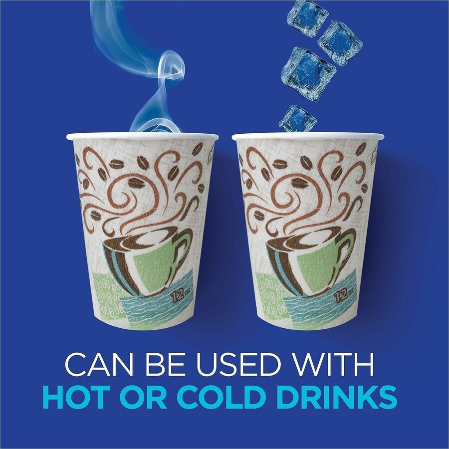 Dixie PerfecTouch 16 oz Insulated Paper Hot Coffee Cups by GP Pro - 16 fl oz - Multi - Paper - Hot Drink, Coffee - 50 / Pack
