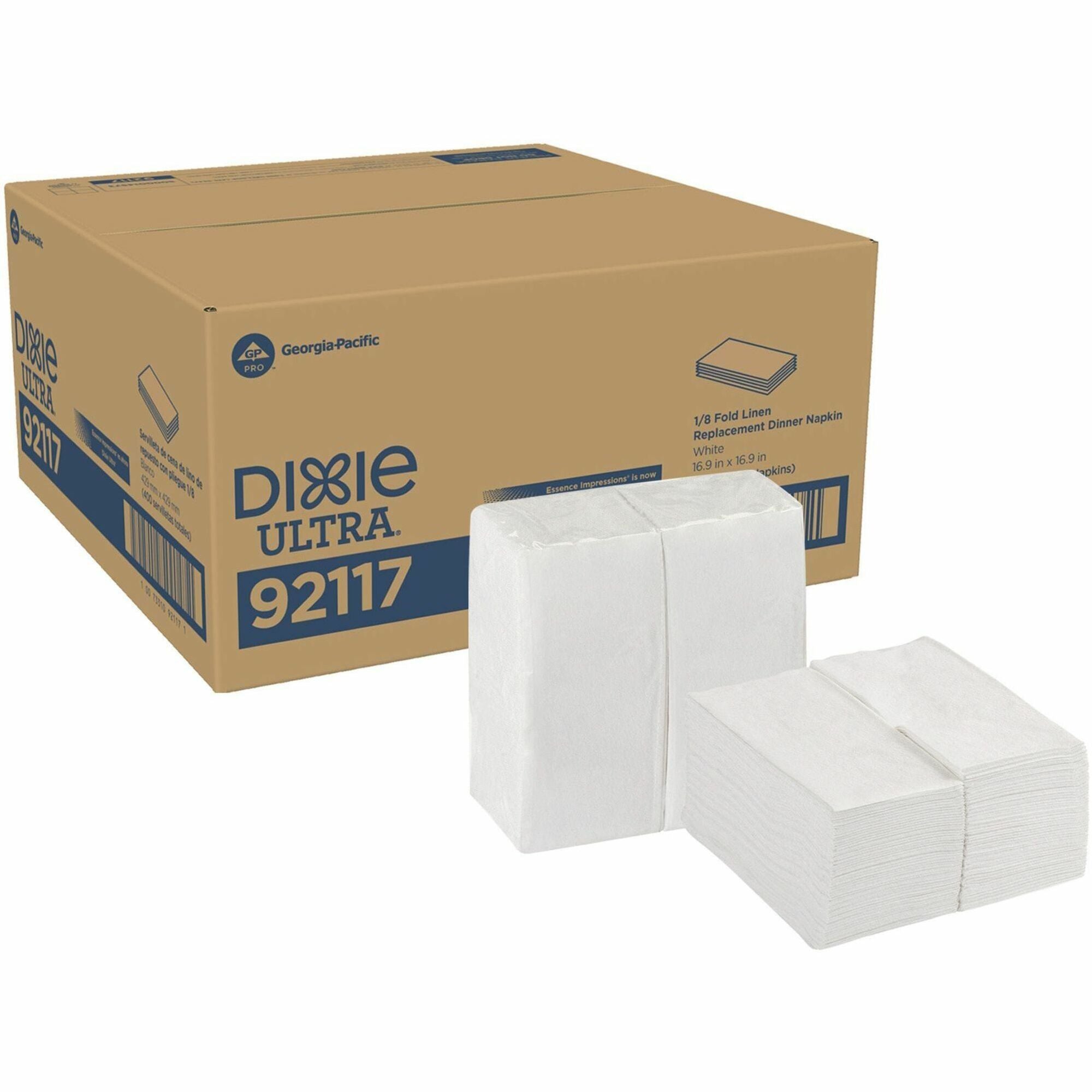 1 Ply - 17" Width x 17" Length - White - Paper - 100/Box - 4 / Carton