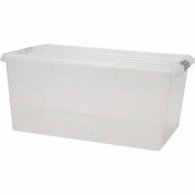 IRIS Clear Storage Boxes with Lids - External Dimensions: 17.5" Width x 26.1" Depth x 11.9" Height - 17 gal - Stackable - Polypropylene - Clear - For Multipurpose - 5 / Carton