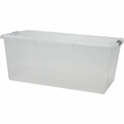 IRIS Clear Storage Boxes with Lids - External Dimensions: 31.5" Width x 17.8" Depth x 13" Height - 22.75 gal - Stackable - Polypropylene - Clear - For Multipurpose - 4 / Carton