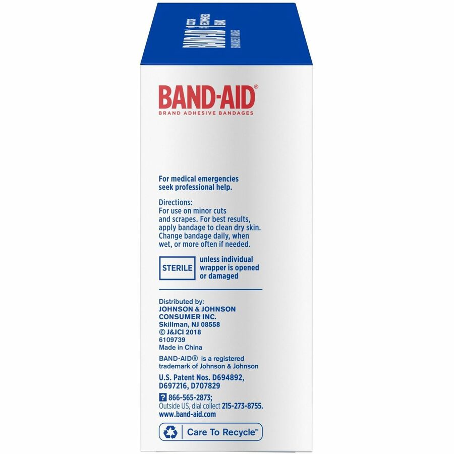 Band-Aid Flexible Fabric Adhesive Bandages - 100 - 1" Width - Beige - Fabric - 100 / Box