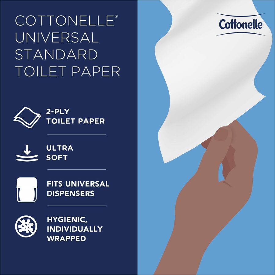 Cottonelle Professional Standard Roll Toilet Paper - 2 Ply - 4" Width x 4" Length - 451 Sheets/Roll - White - 60 / Carton