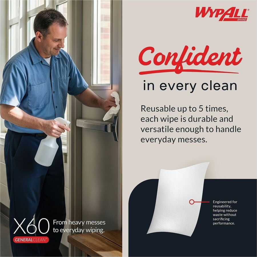 Wypall GeneralClean X60 Multi-Task Cleaning Cloths - Pop-Up Box