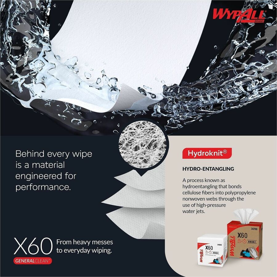 Wypall GeneralClean X60 Multi-Task Cleaning Cloths - Pop-Up Box