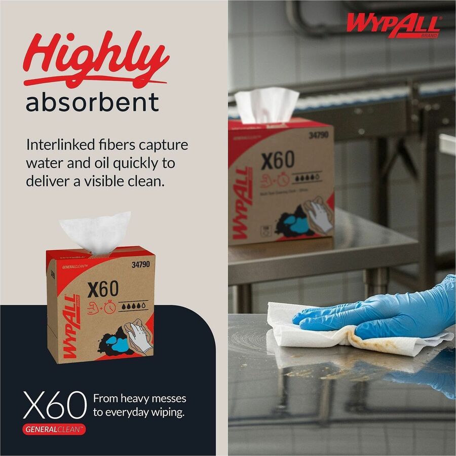 Wypall GeneralClean X60 Multi-Task Cleaning Cloths - Pop-Up Box