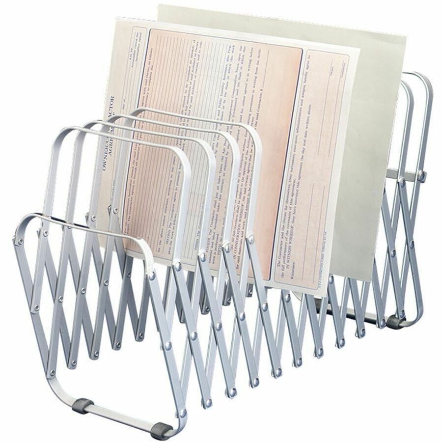 LEE Flexible Expandable Collator/Sorter/File - 24 - 7" Height x 11" Width x 10.50" Depth - Desktop - 22% Recycled - Silver - Aluminum - 1 Each