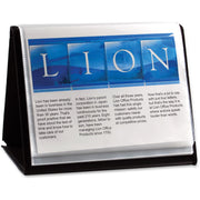 Lion Flip-N-Tell Display Easel Book, Letter Size, 8.5" x 11", 40 Sheet Capacity, 20 Pockets, Horizontal, Polypropylene, Black, 1 Each