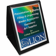 Lion Flip-N-Tell Display Easel Book, Letter Size, 8.5" x 11", 40 Sheet Capacity, 20 Pockets, Vertical, Polypropylene, Black, 1 Each
