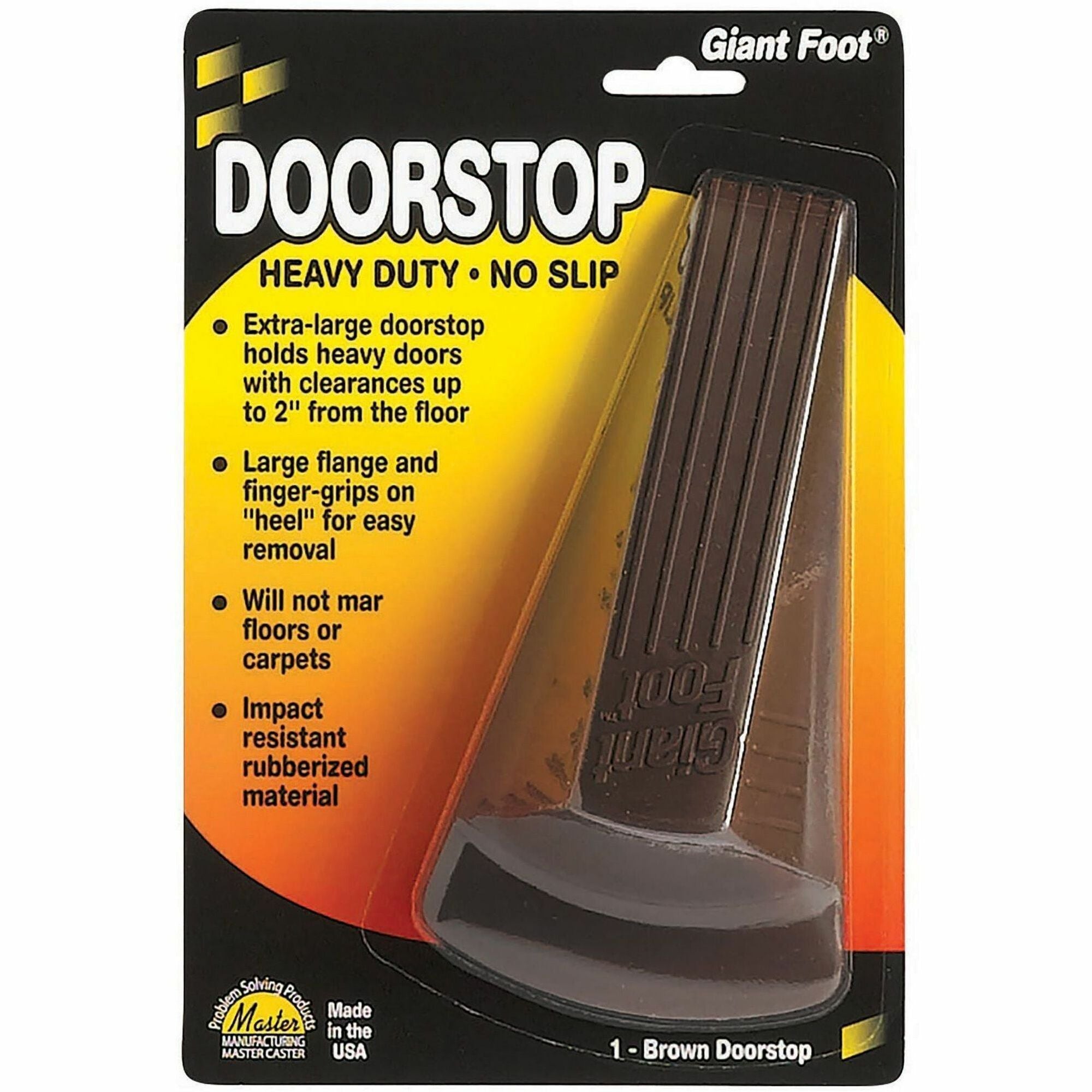 2" Door Clearance - Non-skid Base, Prevent Scratches, Impact Resistant, Non-slip, Heavy Duty, Crush Proof - Rubber, Santoprene, Sanoprene - 2" Height x 3.5" Width - Brown - 1 Each