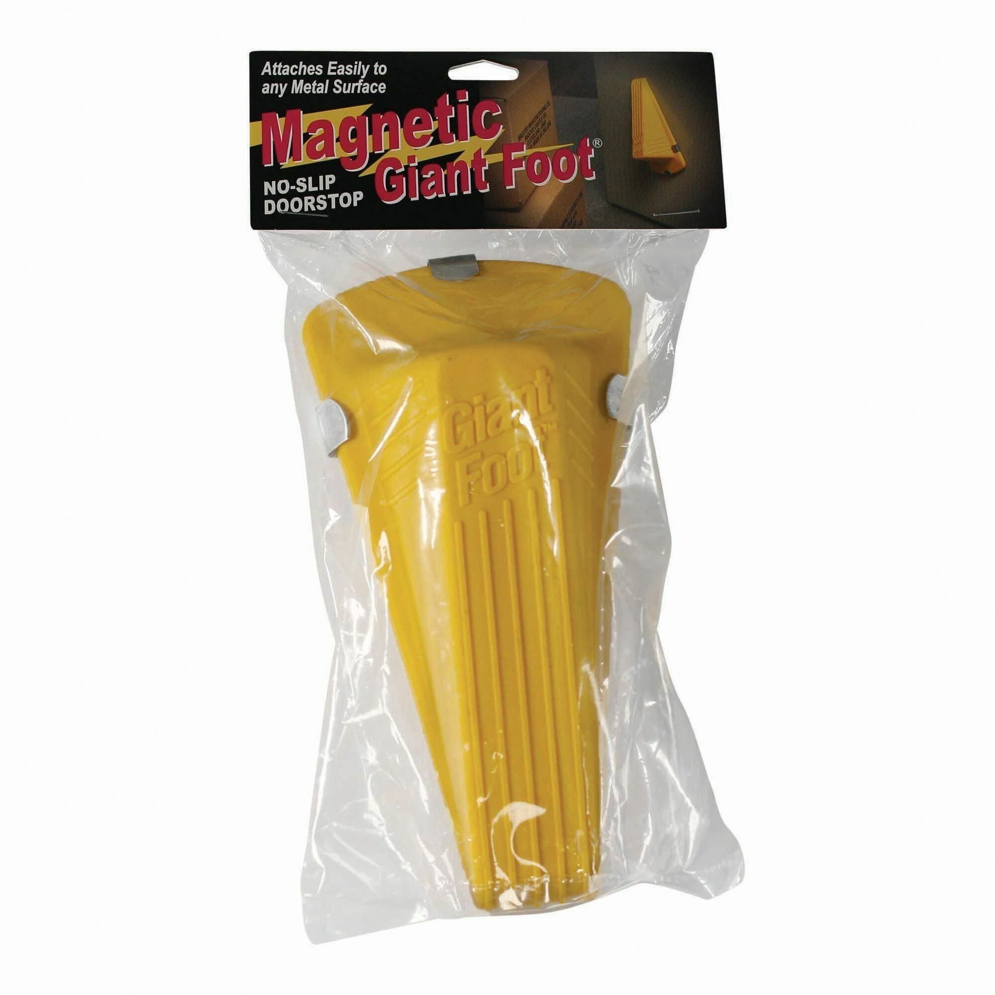 2" Door Clearance - Non-skid Base, Prevent Scratches, Impact Resistant, Non-slip, Heavy Duty, Crush Proof, Magnetic - Rubber, Santoprene - 2" Height x 3.5" Width - Yellow - 1 Each