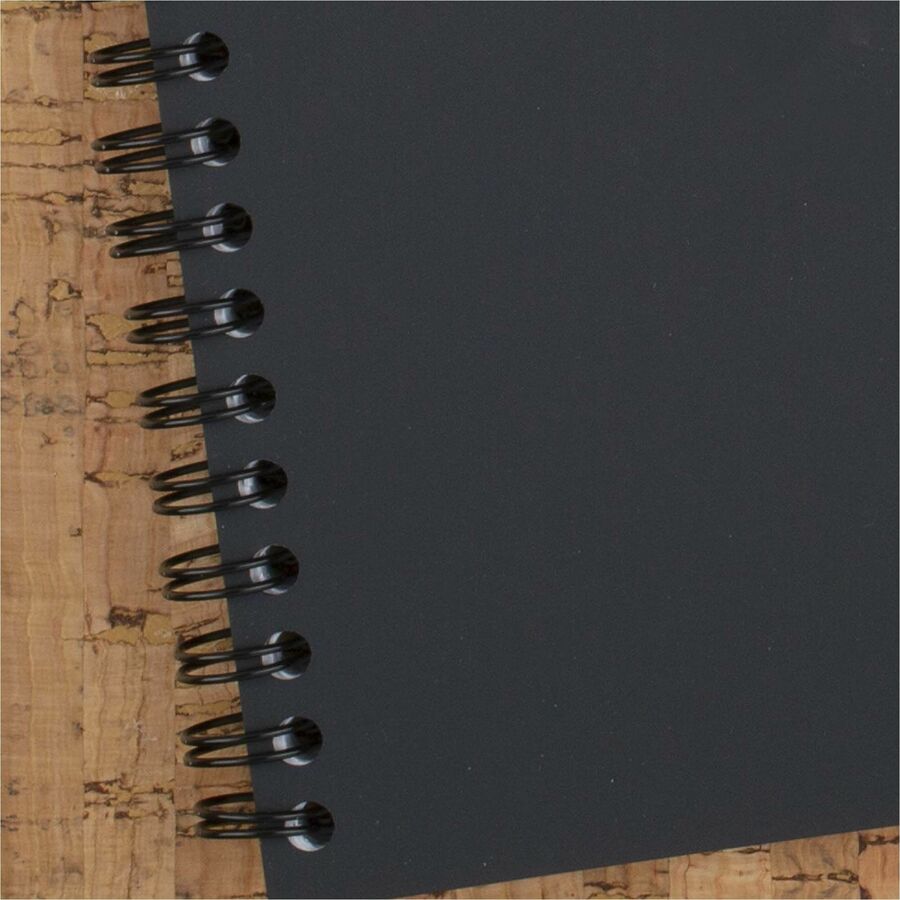 80 Sheets - Double Wire Spiral - 0.34" Ruled - 20 lb Basis Weight - Letter - 8 1/2" x 11" Sheet Size - White Paper - Black Binding - Black Linen Cover - Bond Paper, Perforated, Subject - 1 Each