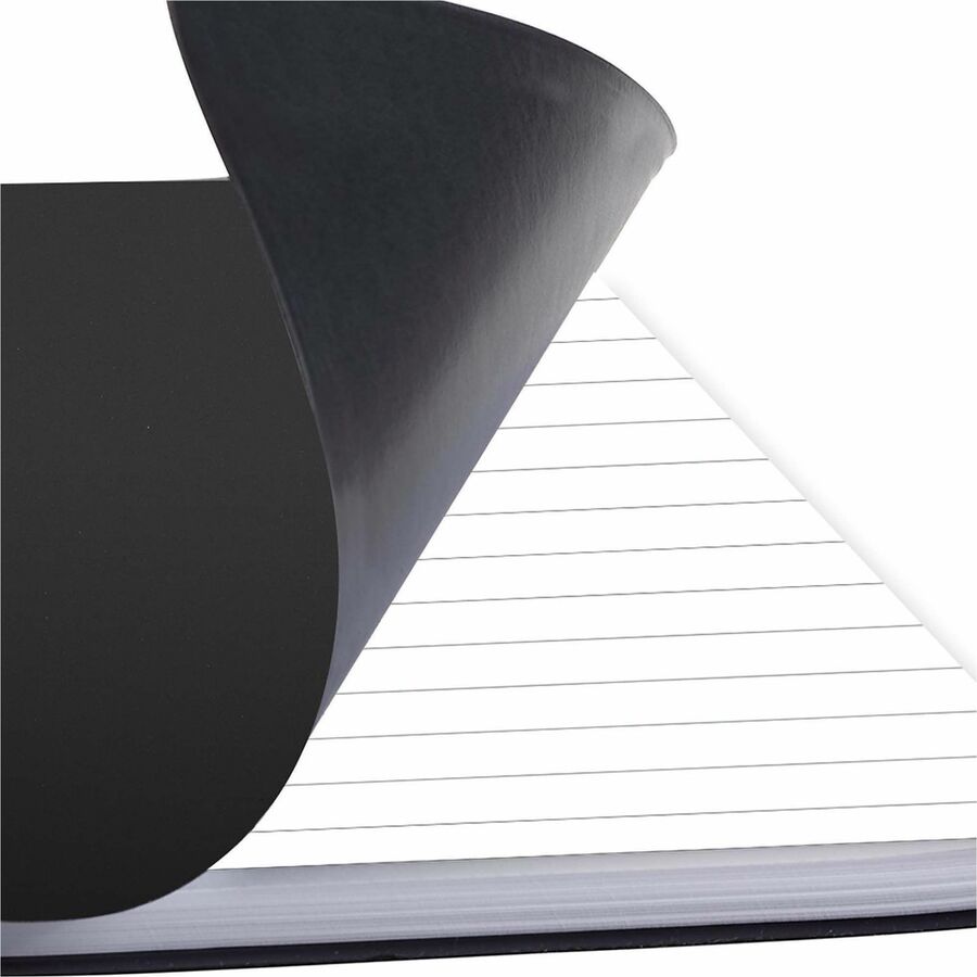 80 Sheets - Double Wire Spiral - 0.34" Ruled - 20 lb Basis Weight - Letter - 8 1/2" x 11" Sheet Size - White Paper - Black Binding - Black Linen Cover - Bond Paper, Perforated, Subject - 1 Each