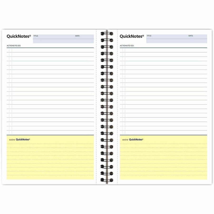 80 Sheets - Wire Bound - 20 lb Basis Weight - Jr.Legal - 5" x 8" Sheet Size - White Paper - Black Binding - Black Linen Cover - Perforated, Subject, Bond Paper - 1 Each