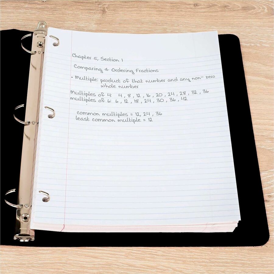 200 Sheets - Spiral - 0.31" Ruled - Ruled Red Margin - 16 lb Basis Weight - Letter - 8 1/2" x 11" Sheet Size - White Paper - 1 Pack