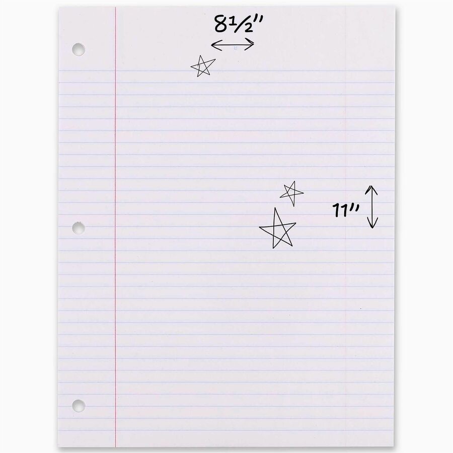 200 Sheets - Spiral - 0.31" Ruled - Ruled Red Margin - 16 lb Basis Weight - Letter - 8 1/2" x 11" Sheet Size - White Paper - 1 Pack
