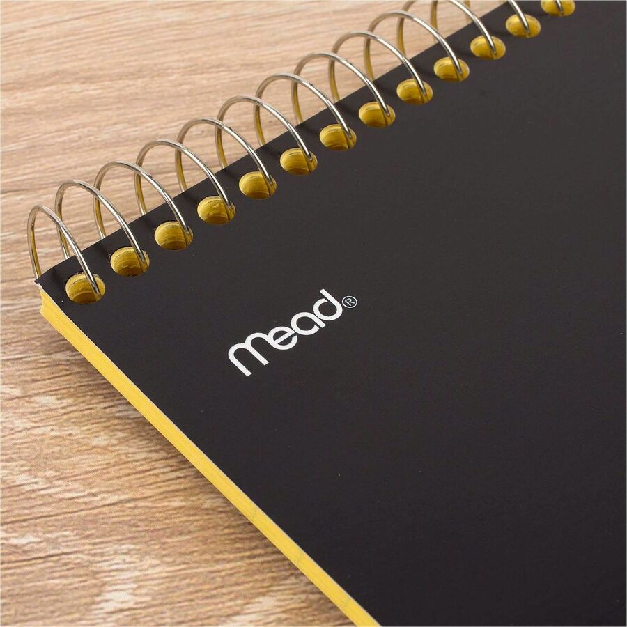 70 Sheets - Spiral - 20 lb Basis Weight - 8 1/2" x 11 3/4" Sheet Size - Canary Paper - Navy Board Cover - Heavyweight, Micro Perforated, Spiral Lock, Stiff-back - 1 Each