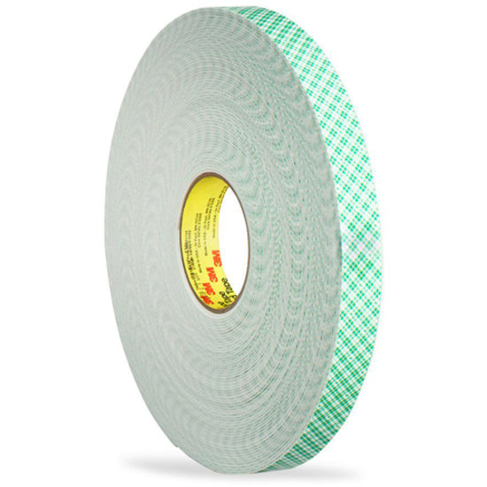 Scotch Double-Coated Foam Mounting Tape - 36 yd Length x 0.50" Width x 62.5 mil Thickness - 1" Core - White - Polyurethane - Long Lasting, Temperature Resistant - For Mounting - 1 Roll