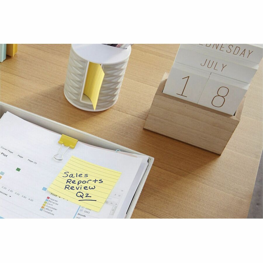 1200 x Canary Yellow - 3" Flag/Note Width x 5" Flag/Note Length - Rectangle - 100 Sheets per Pad - Ruled - Canary Yellow - Paper - Self-adhesive, Repositionable, Recyclable - 1 Pack