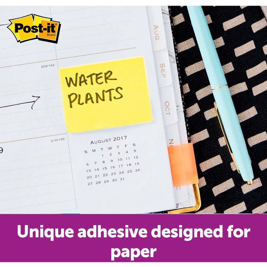 Post-it Notes Beachside Café Color Collection, 1 3/8" x 1 7/8", 100 Sheets per Pad, 12 Pads per Pack, 1200 Notes, Fresh Mint, Aqua Splash, Sunnyside, Papaya Fizz, Guava, Self-adhesive, Repositionable