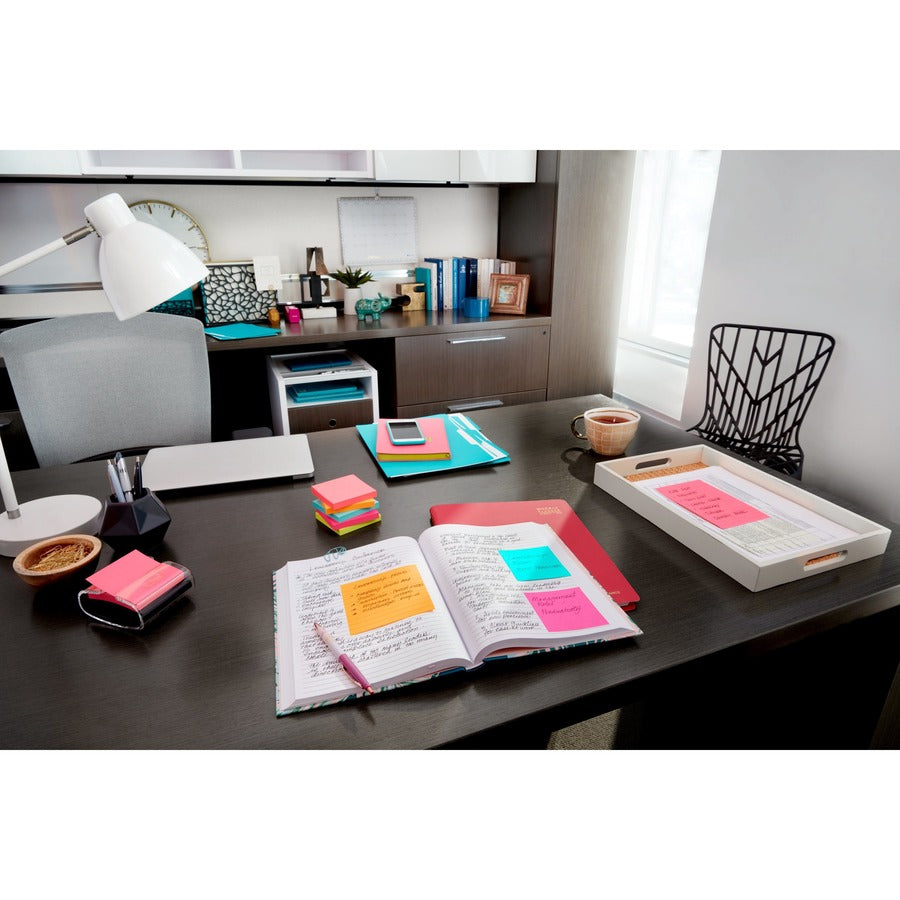 Post-it Notes Poptimistic Color Collection, 3" x 3", Square, Unruled, 100 Sheets per Pad, 14 Pads/Pack, Multicolor (Power Pink, Vital Orange, Aqua Splash, Guava, Acid Lime, Neon Green), Self-adhesive, Repositionable
