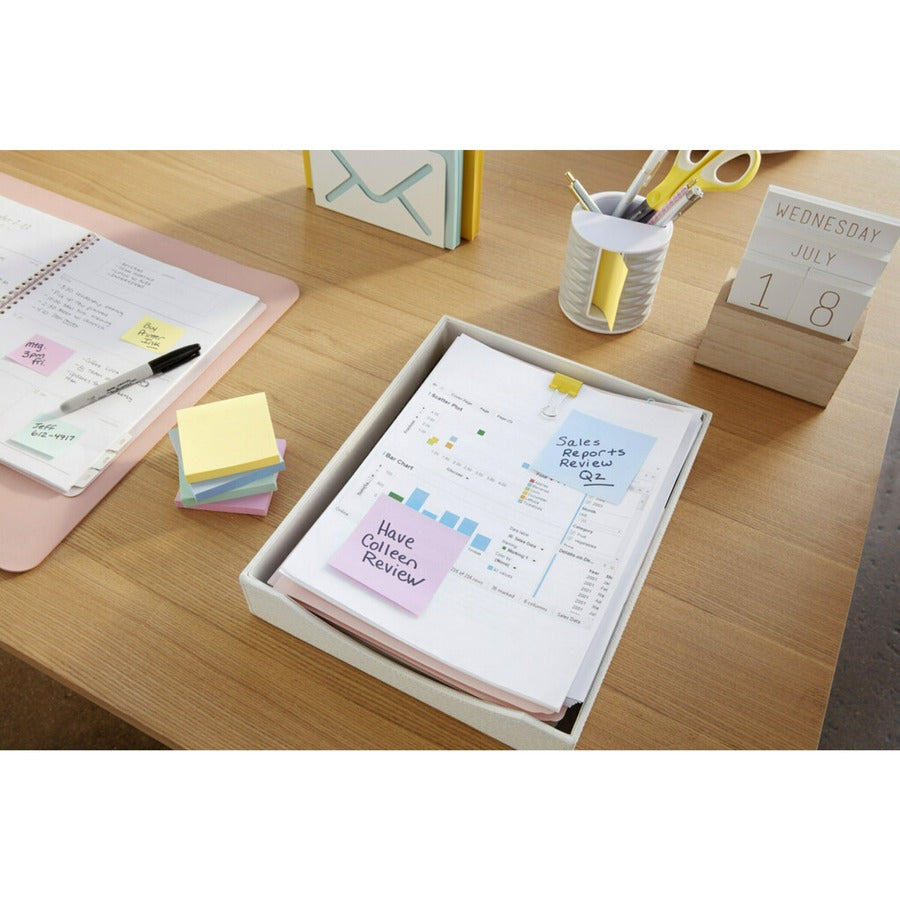 Post-it&reg; Notes Cabinet Pack - 1620 - 3" Flag/Note Width x 3" Flag/Note Length - Square - 90 Sheets per Pad - Unruled - Canary Yellow - Paper - Self-adhesive, Repositionable - 1 Pack
