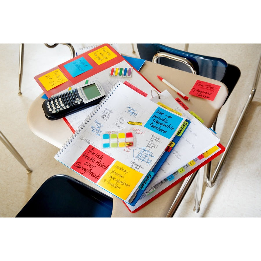 Post-it Super Sticky Notes, Playful Primaries Color Collection, 3" x 3", 90 Sheets per Pad, 5 Pads, Multicolor