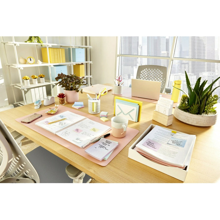 1200 - 3" Flag/Note Width x 3" Flag/Note Length - Square - 100 Sheets per Pad - Unruled - Positively Pink, Pink Salt, Canary Yellow, Fresh Mint, Moonstone - Paper - Self-adhesive, Repositionable - Recycled - 12 / Pack