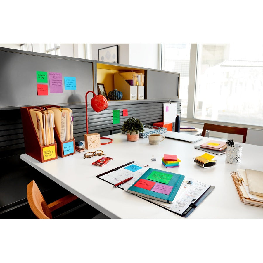 270 - 4" Flag/Note Width x 6" Flag/Note Length - Rectangle - 90 Sheets per Pad - Ruled - Candy Apple Red, Sunnyside, Blue Paradise - Paper - Self-adhesive - 3 / Pack