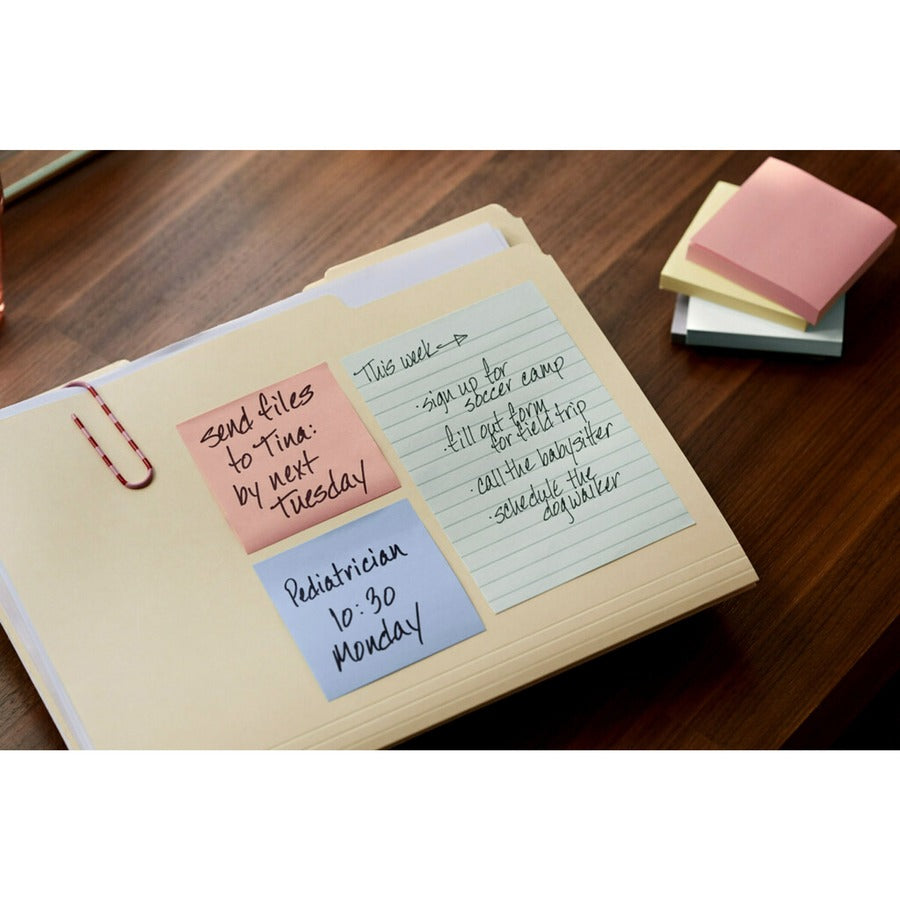 500 x Assorted Pastel - 4" Flag/Note Width x 6" Flag/Note Length - Rectangle - 100 Sheets per Pad - Ruled - Fresh Mint, Aqua Splash, Sunnyside, Papaya Fizz, Guava - Paper - Self-adhesive, Repositionable - 1 Pack