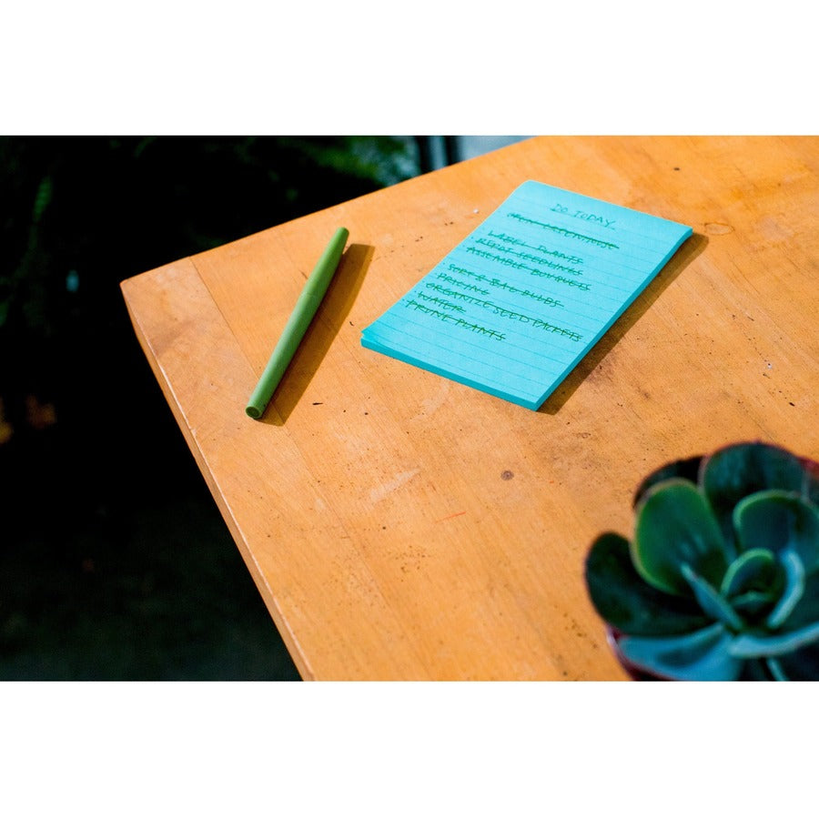 500 x Assorted Pastel - 4" Flag/Note Width x 6" Flag/Note Length - Rectangle - 100 Sheets per Pad - Ruled - Fresh Mint, Aqua Splash, Sunnyside, Papaya Fizz, Guava - Paper - Self-adhesive, Repositionable - 1 Pack