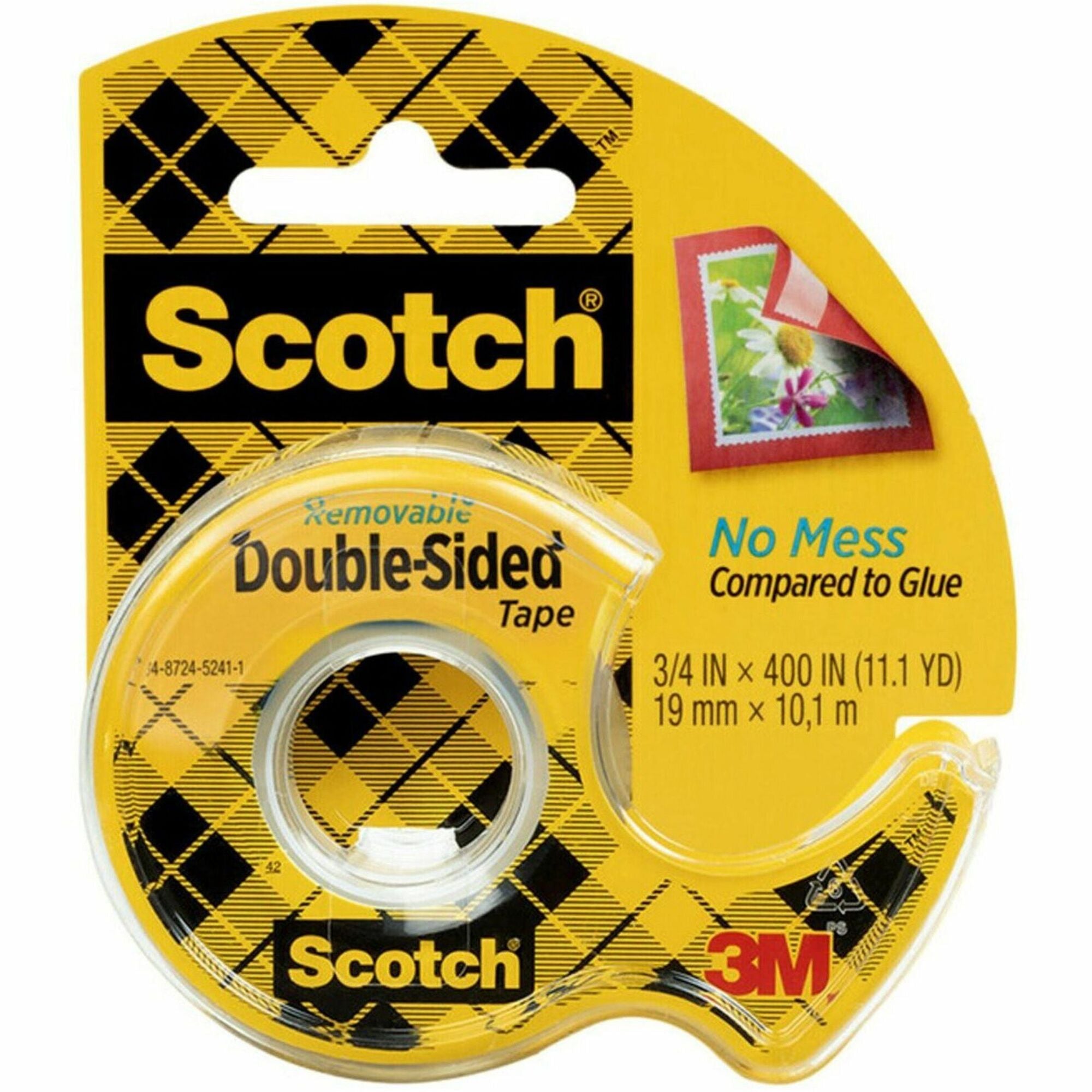 11.11 yd Length x 0.75" Width - 1" Core - Clear - Acrylic - Dispenser Included - Handheld Dispenser - Long Lasting - For Cut-and-paste - 1 Roll