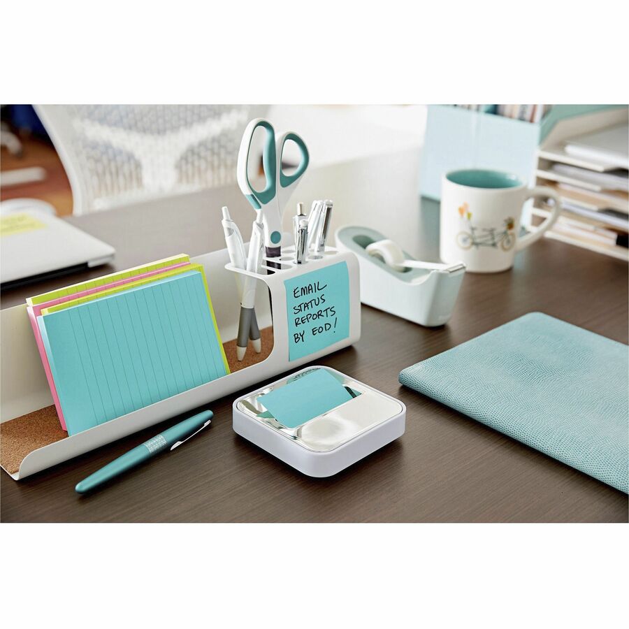 Post-it&reg; Dispenser Notes - 1200 - 3" Flag/Note Width x 3" Flag/Note Length - Square - 100 Sheets per Pad - Unruled - Limeade, Citron, Blue Paradise - Paper - Pop-up, Refillable, Self-adhesive, Repositionable - 1 Pack