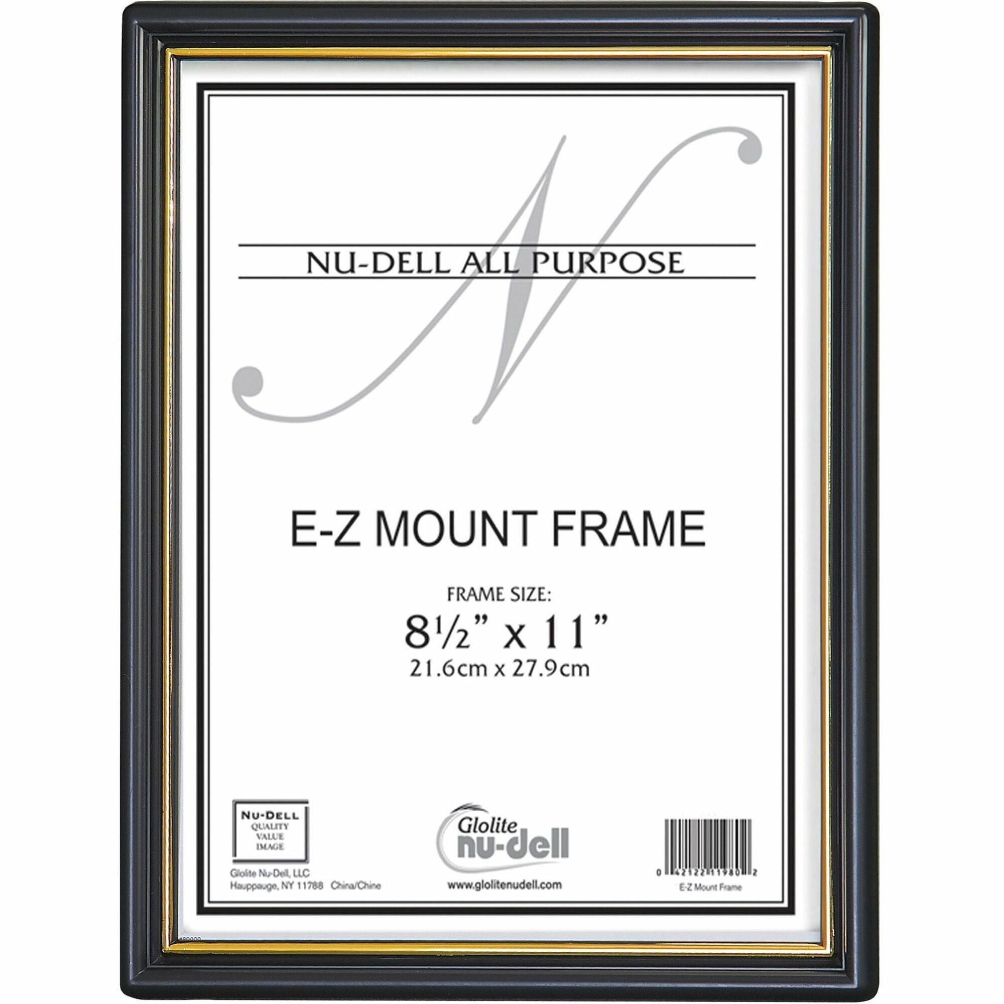 Golite nu-dell EZ Mount Wall Frame - Holds 8" x 10" Insert - Plastic - Black, Black - 1 Each