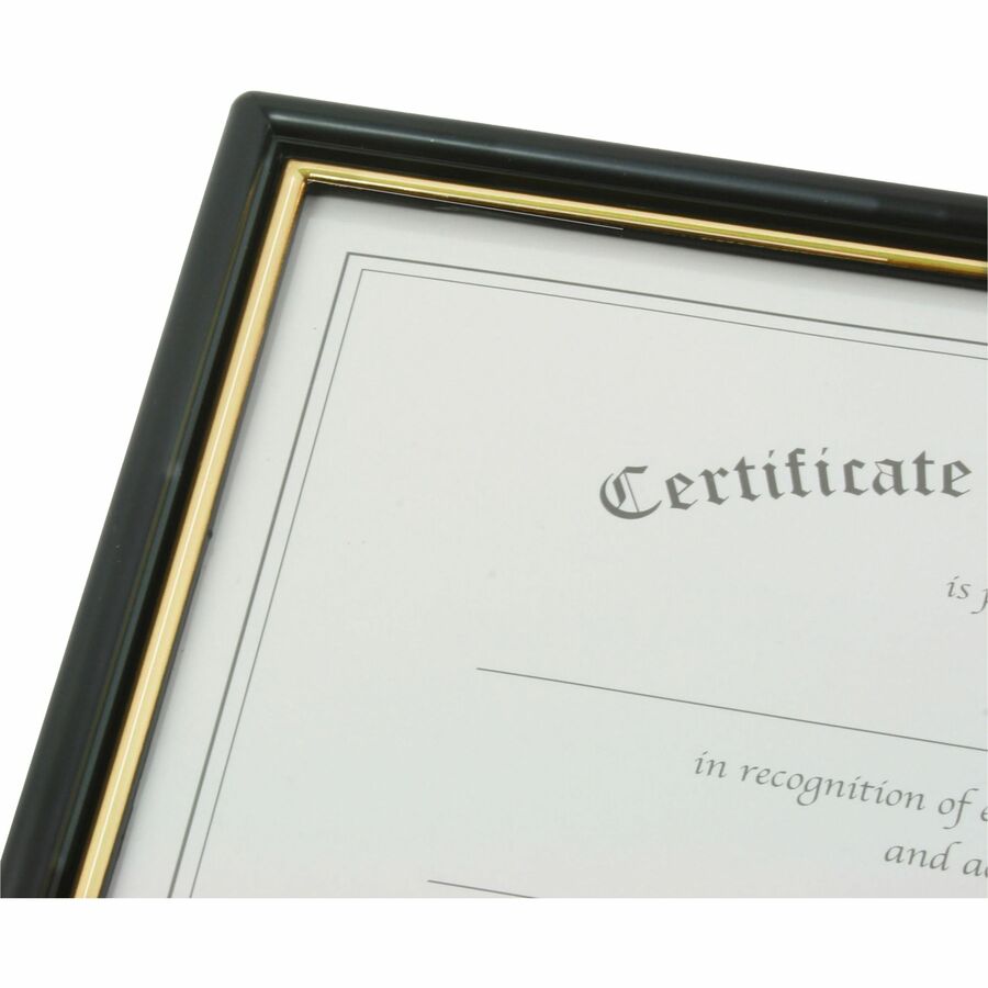 Holds 8.50" x 11" Insert - Horizontal, Vertical - Plastic - Black - 3 / Pack