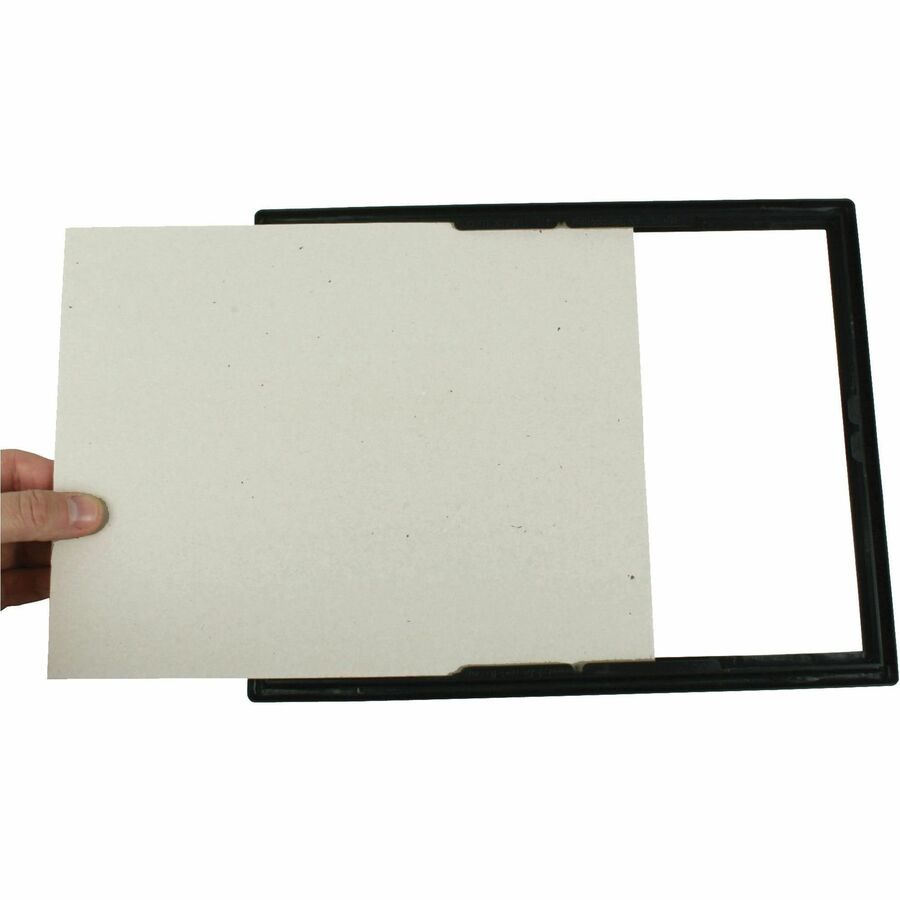 Holds 8.50" x 11" Insert - Horizontal, Vertical - Plastic - Black - 3 / Pack