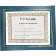 Golite nu-dell Flat Document Frames - Holds 11" x 8.50" Insert - Desktop - Horizontal, Vertical - Easel Back, Hanger - Leatherette - Blue - 2 / Pack