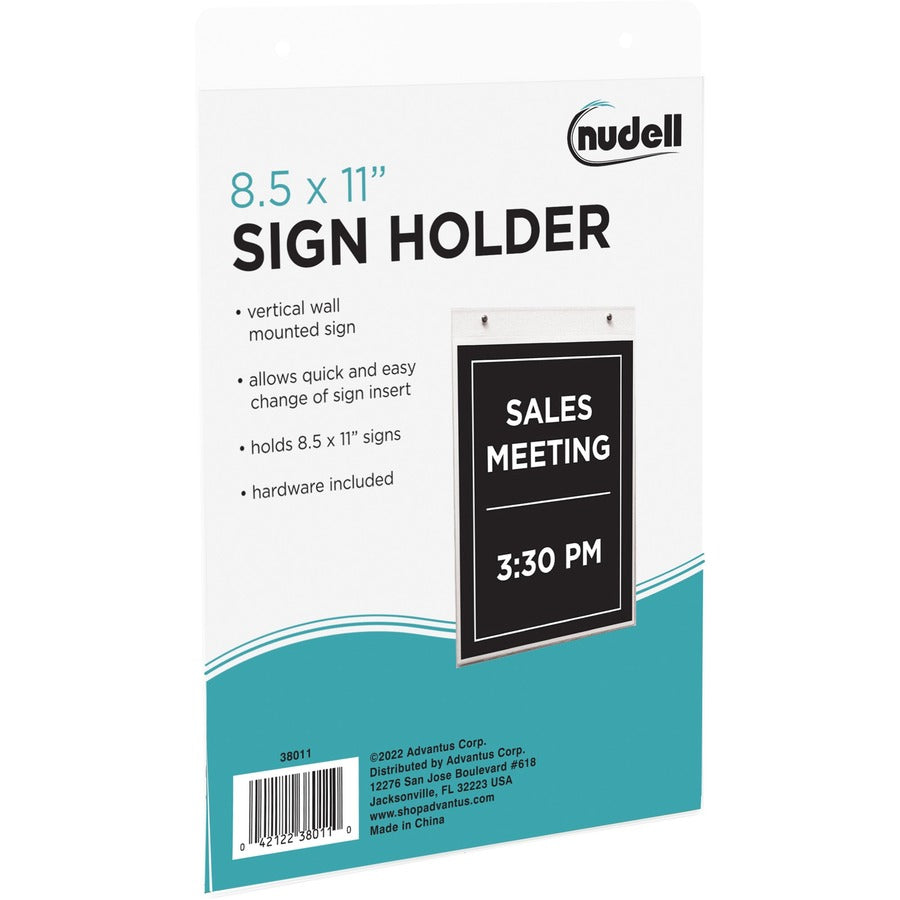 Golite nu-dell Sign Holder - Support 8.50" x 11" Media - Vertical - Plastic - Clear - 1 Each