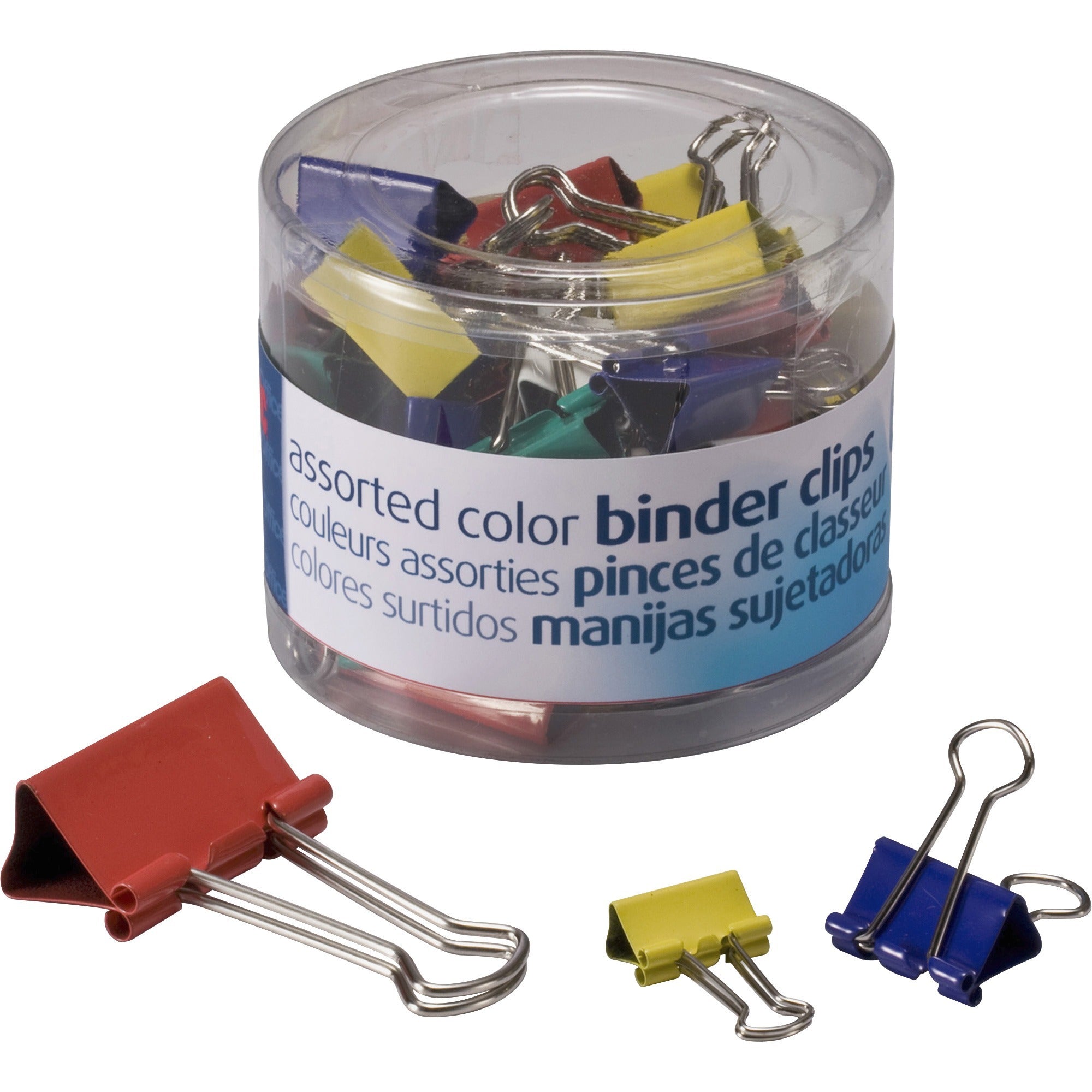 Officemate Binder Clips - Medium - Assorted - 1 Pack