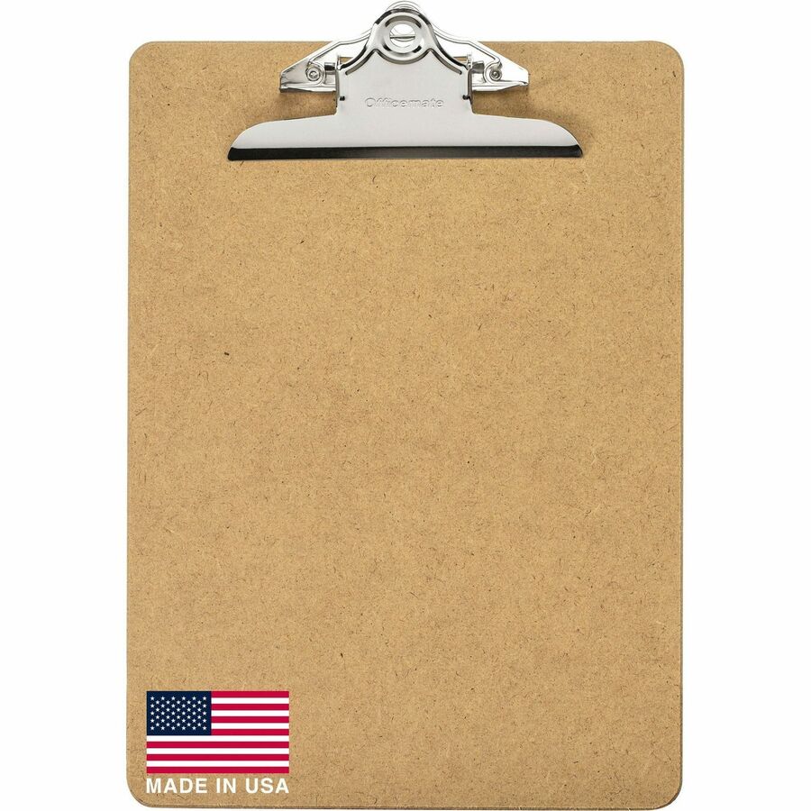 Officemate 83100 Letter Size Wood Clipboard, 9" x 12 .5" ,Recycled Hardboard