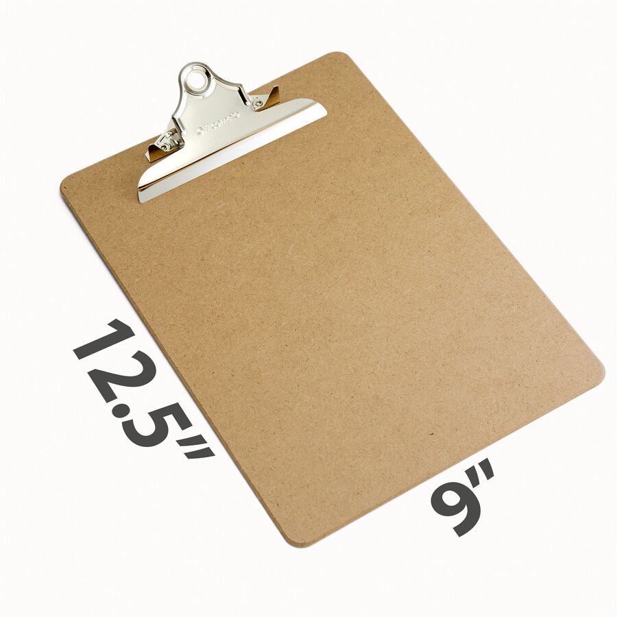 Officemate 83100 Letter Size Wood Clipboard, 9" x 12 .5" ,Recycled Hardboard