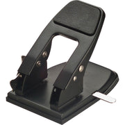 2 Punch Head(s) - 50 Sheet of 20lb Paper - 1/4" Punch Size - Steel - 6.8" Width x 5" Height - Black